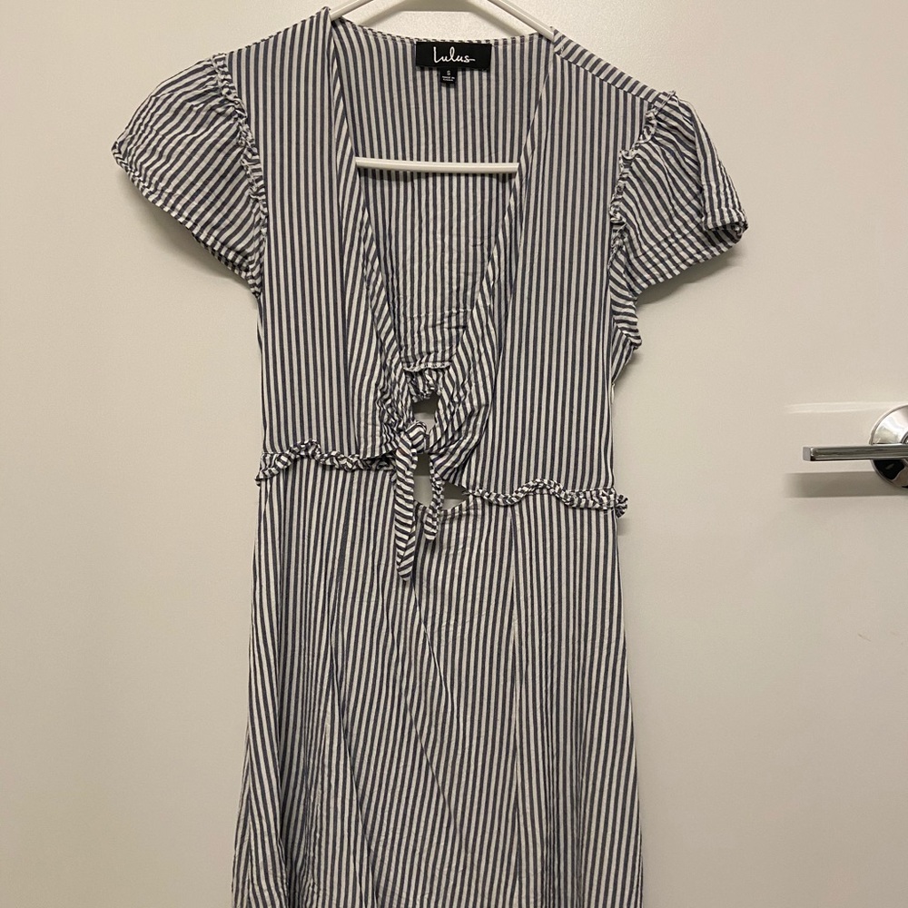 Lulu’s Blue and White Striped Mini Dress